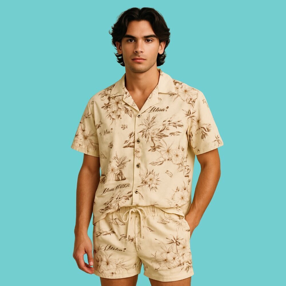 Malibu Beach Club “Good Vibes Island” Matching Set | Size L | Tropical Floral